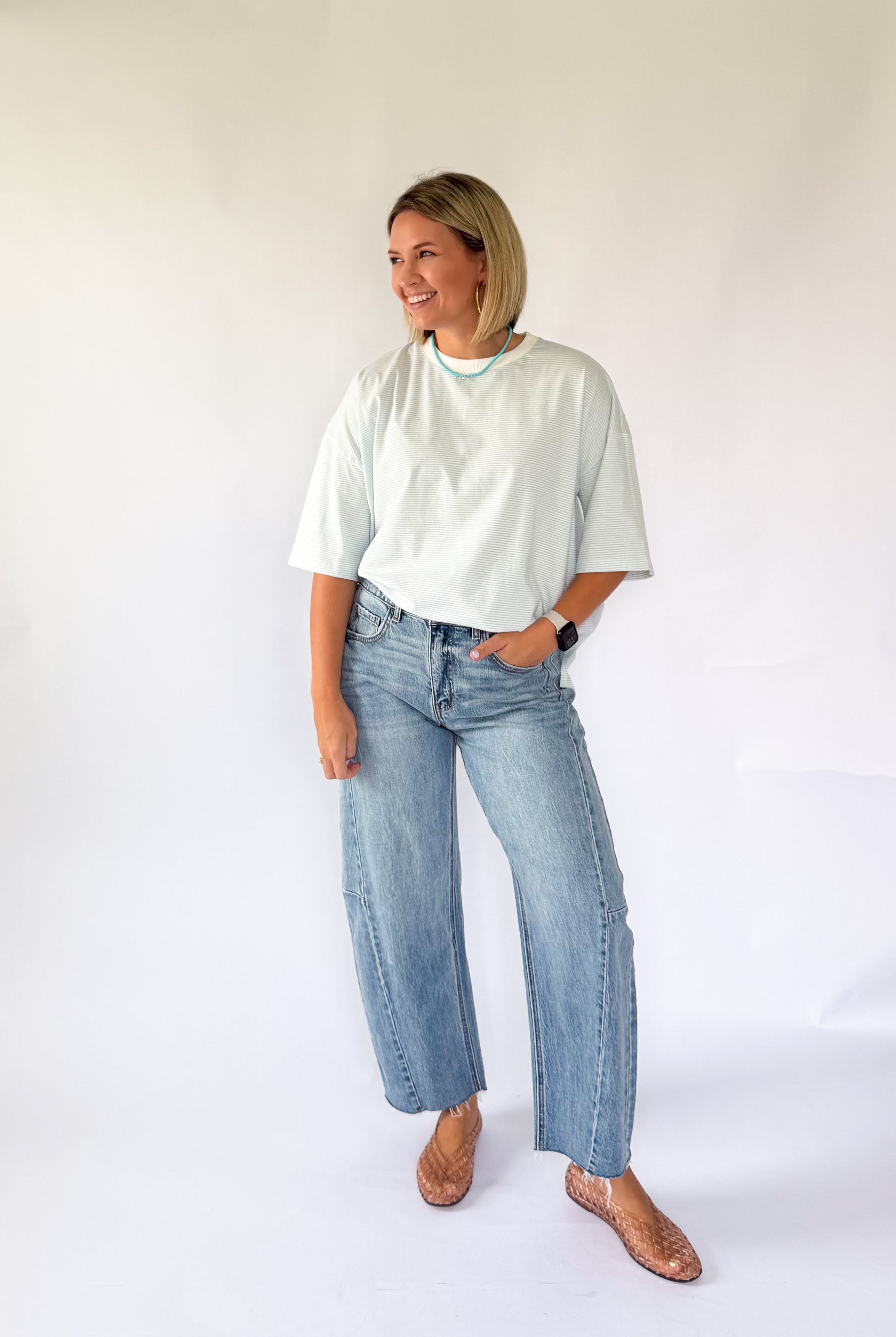 wishlist blue & white stripe tee