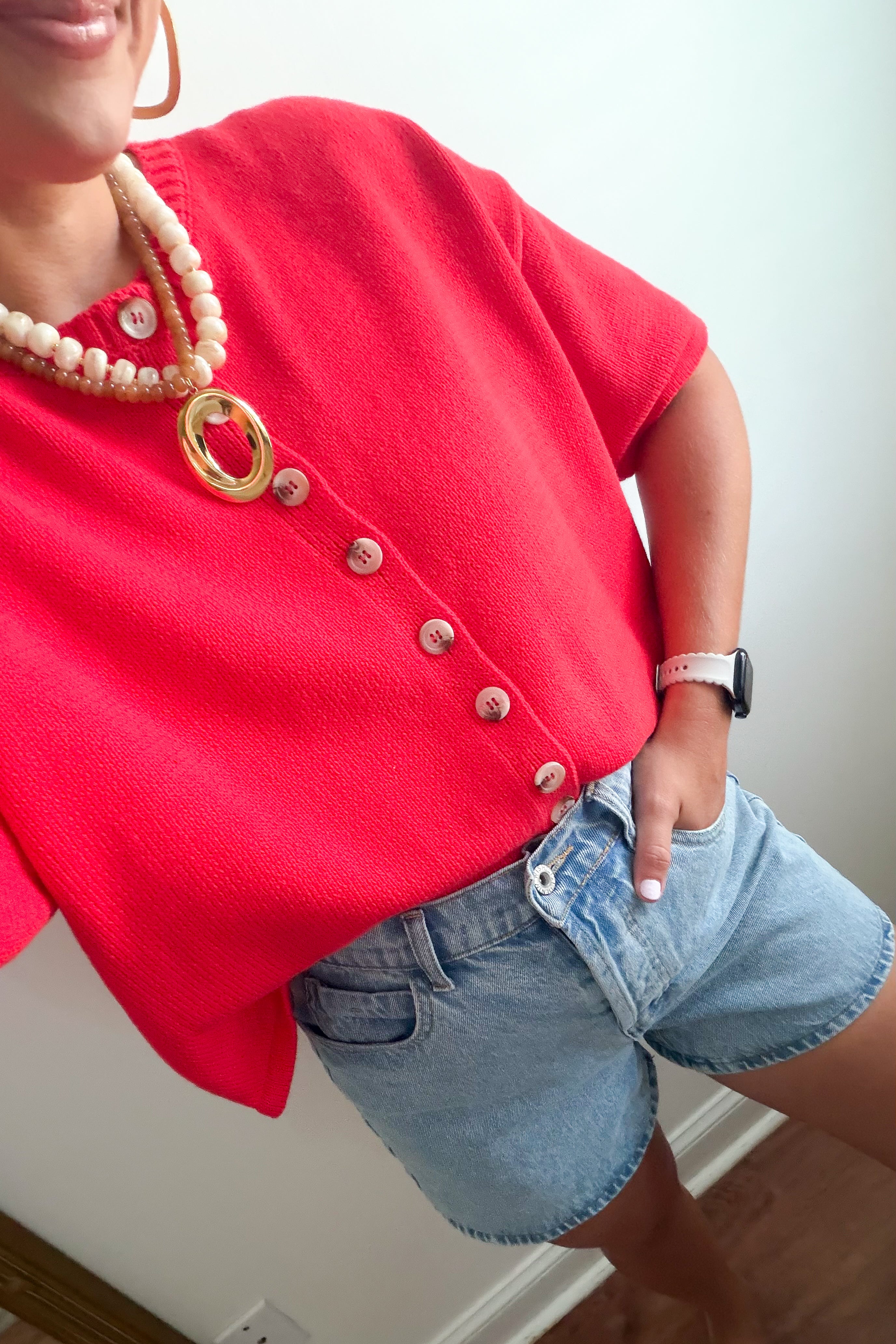wishlist poppy button down sweater