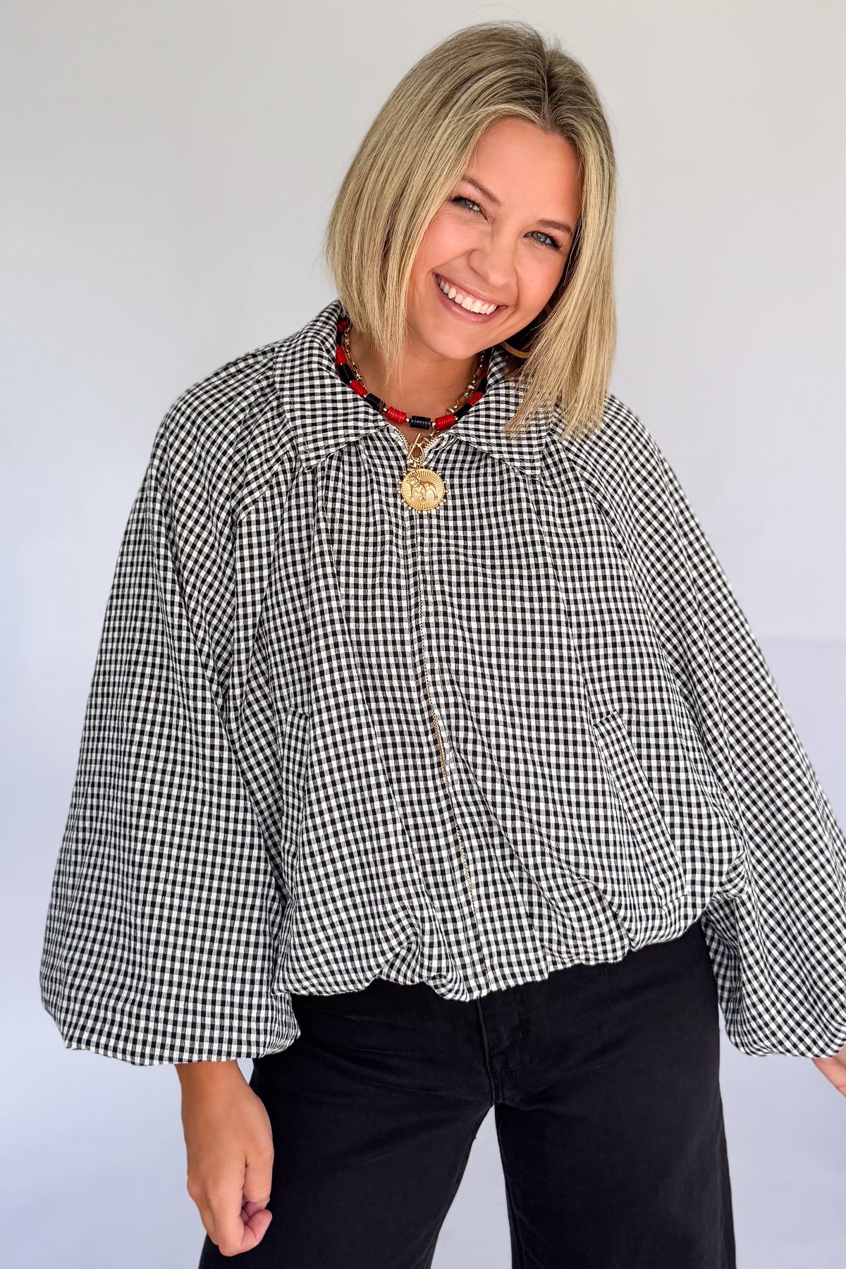 entro bubble gingham jacket
