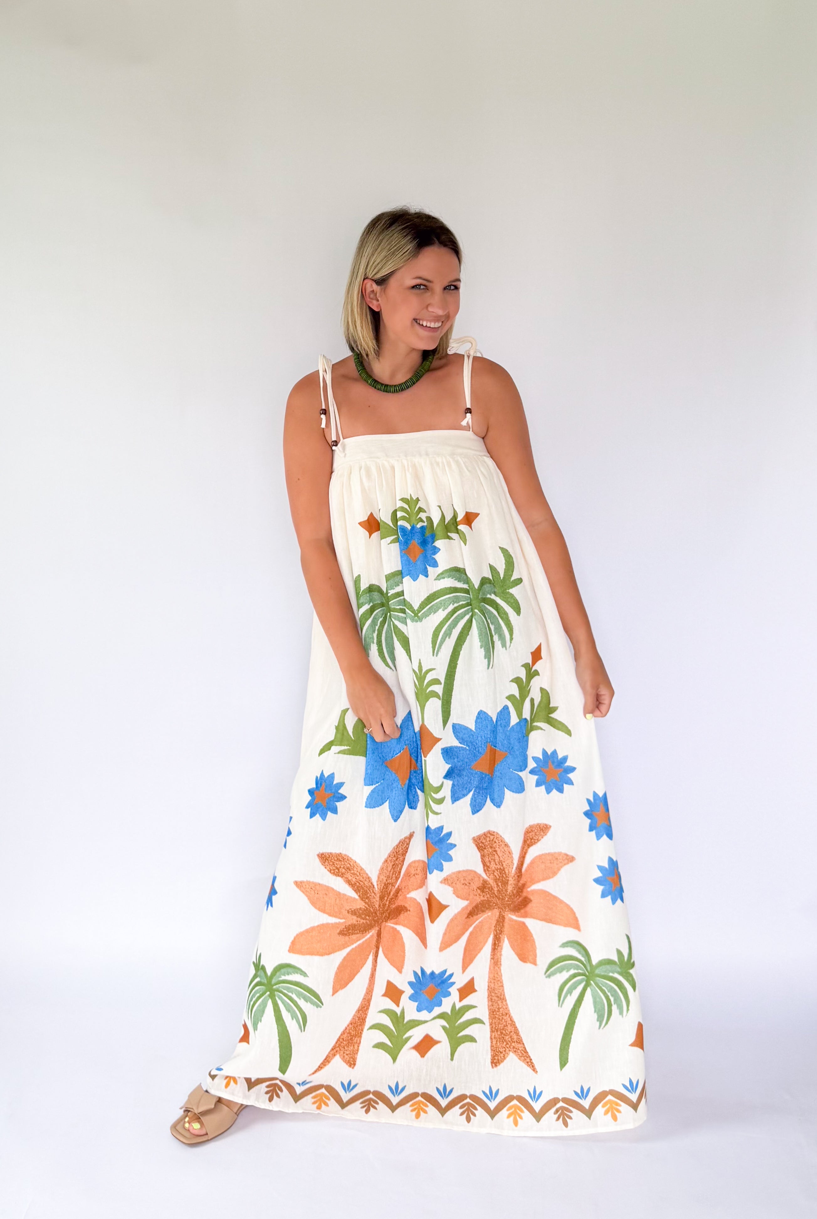 flying tomato palm maxi dress
