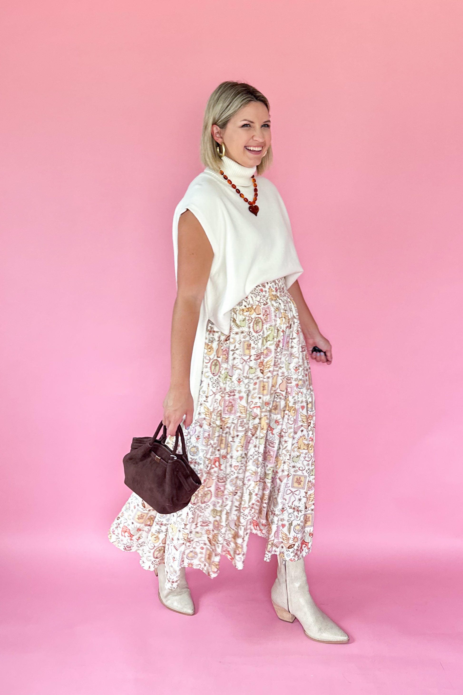 karlie ivory high low sweater