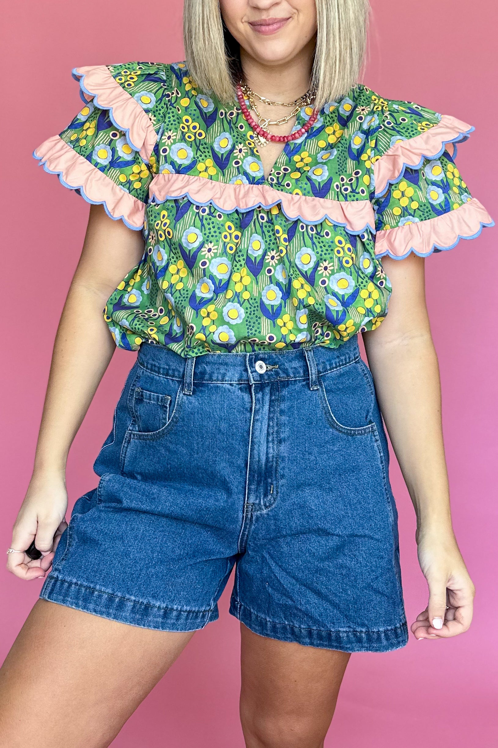 entro denim mom short