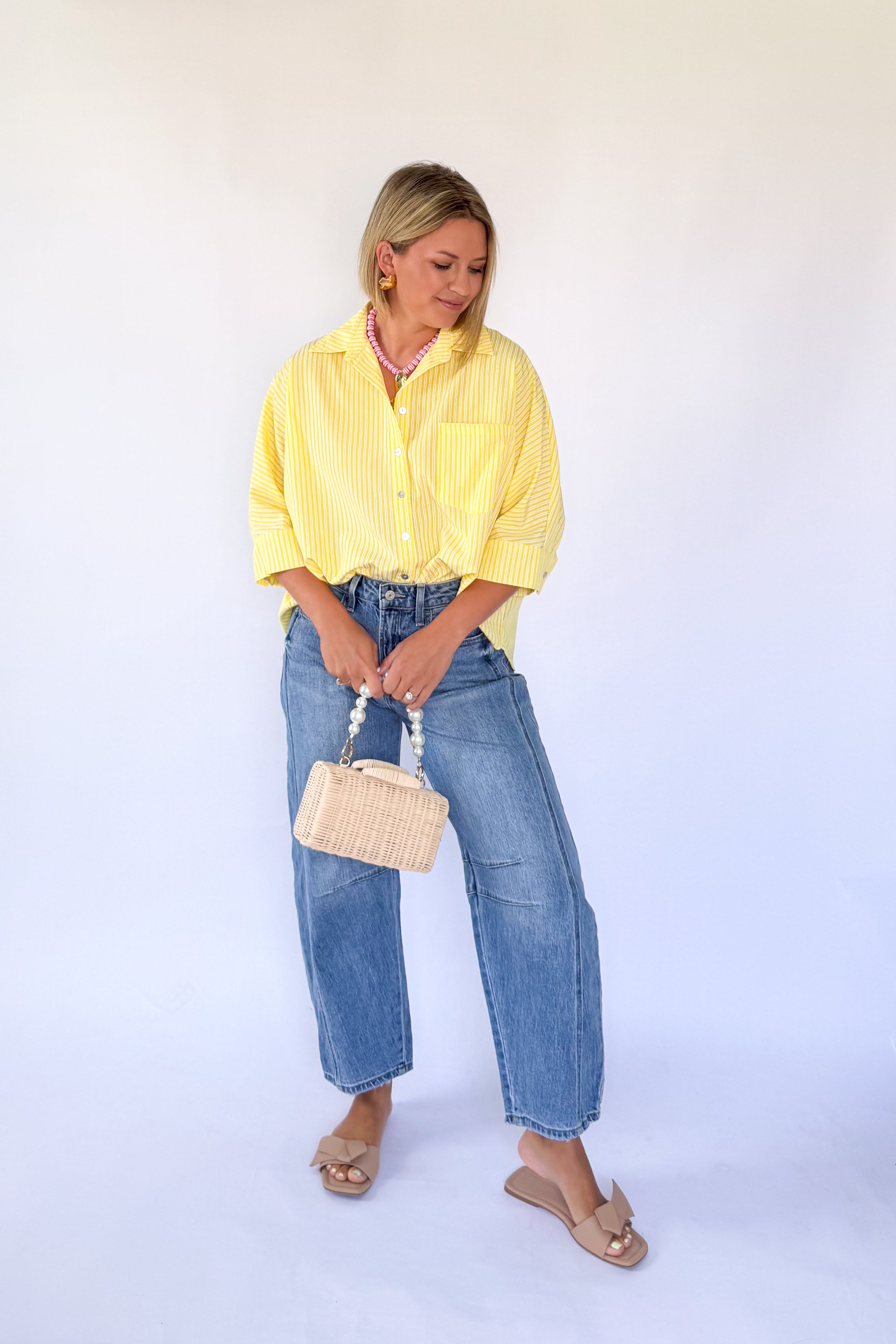 entro yellow stripe top