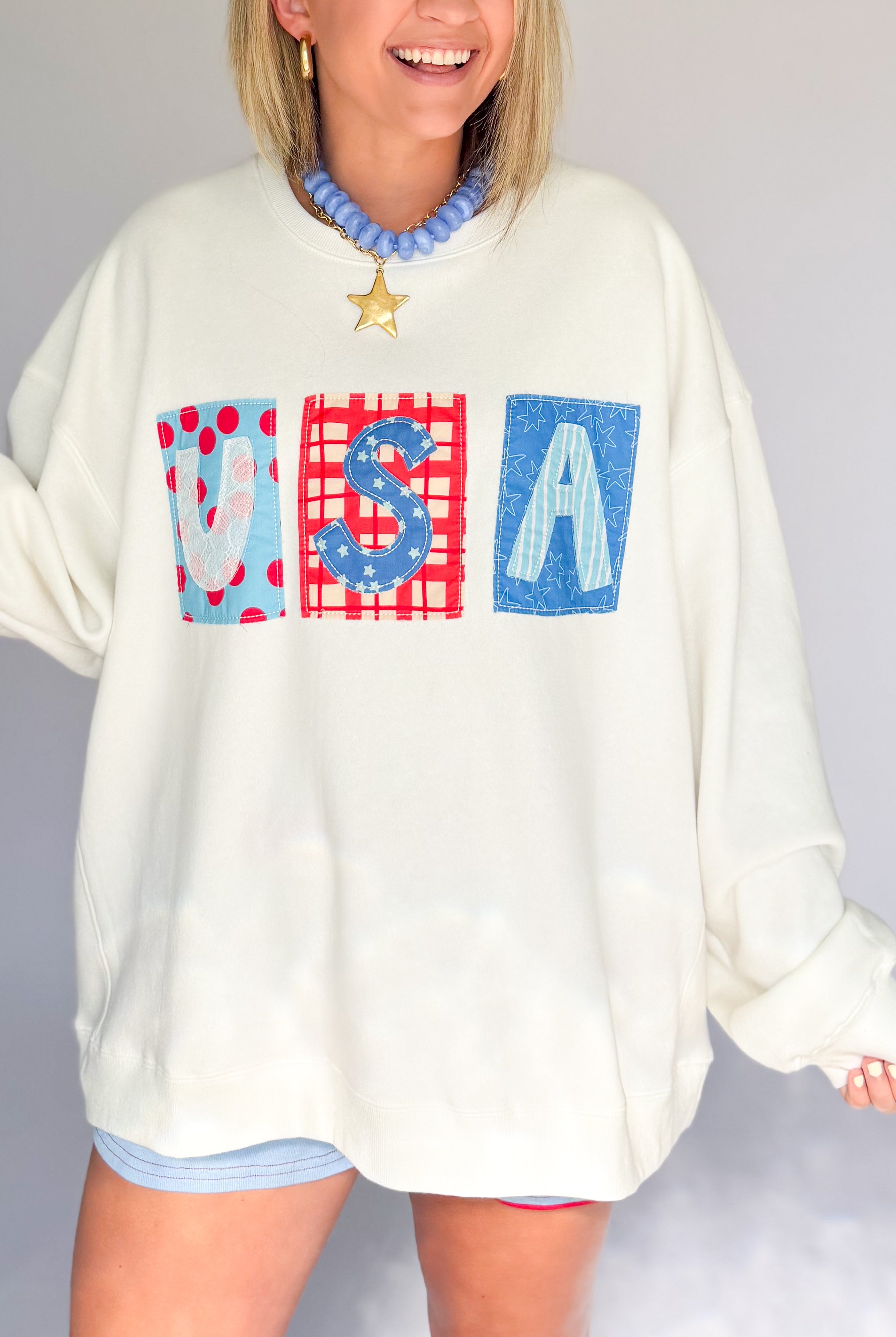 etta & east USA Patchwork Sweatshirt