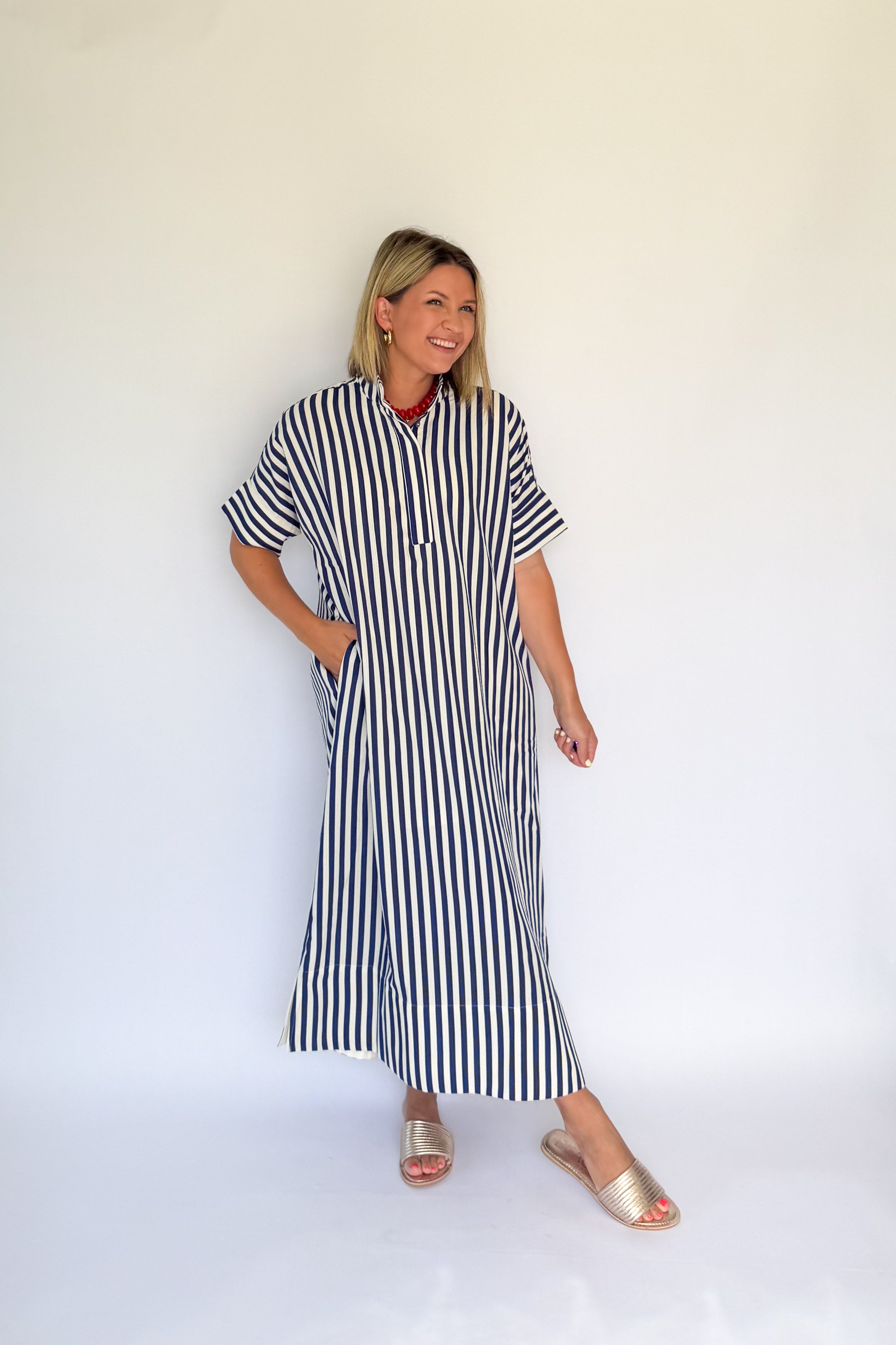 entro navy maxi dress