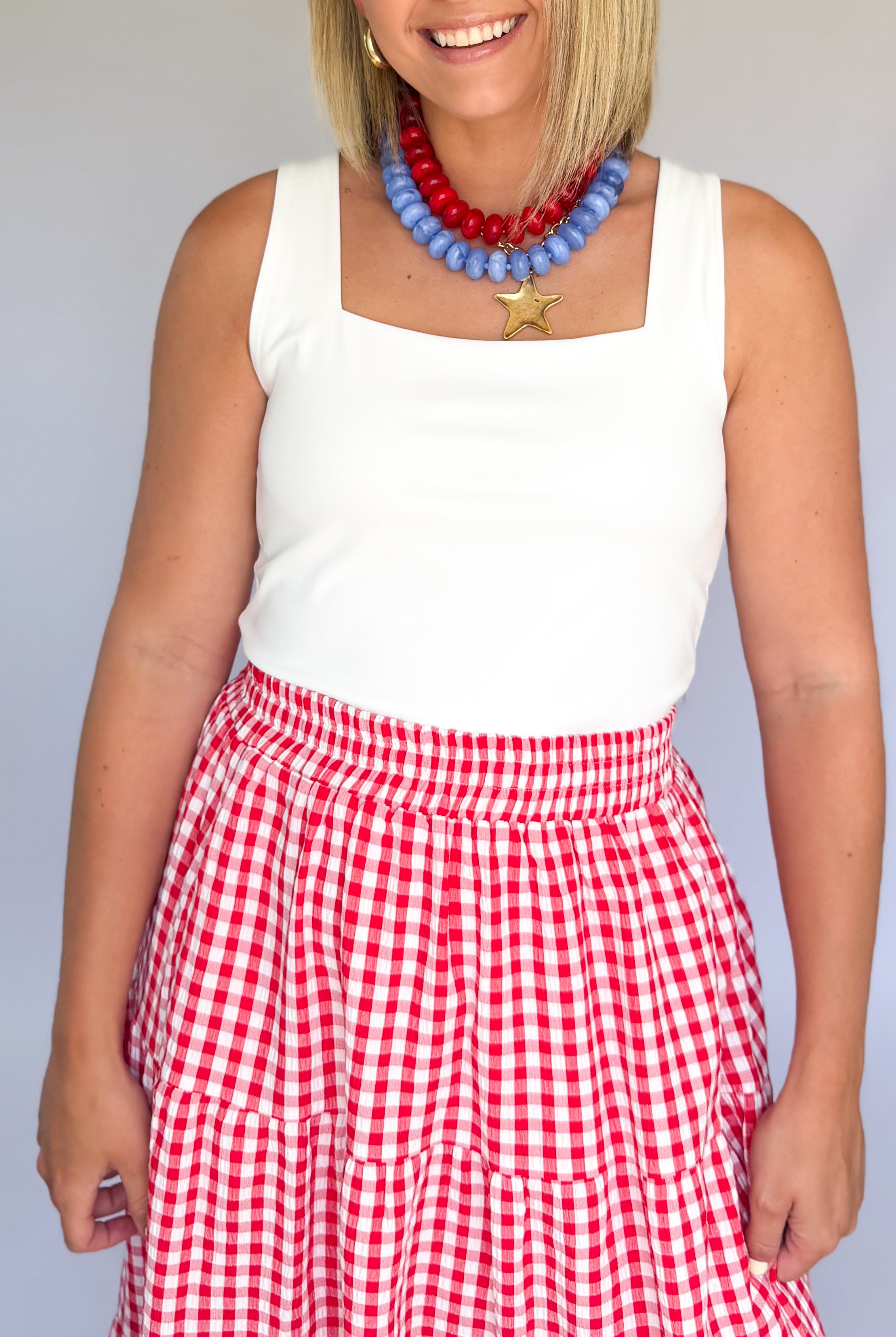 wishlist white square neck tank