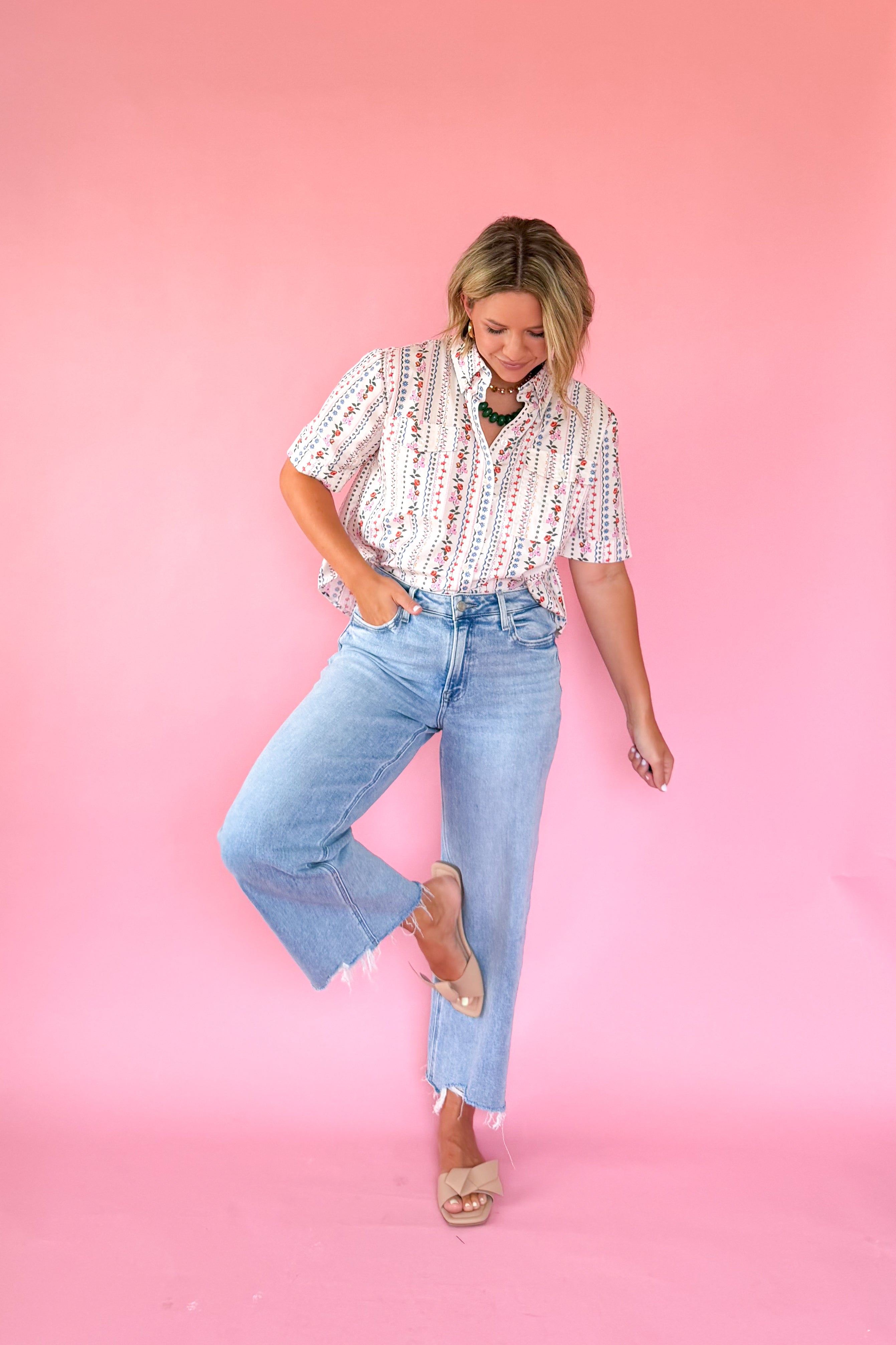 French Floral Camp Top By Karlie