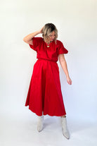 Adrienne red satin silky set