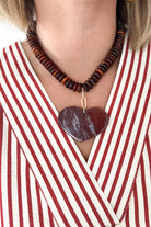 Red Horn Bead Jasper Necklace