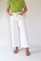 Olivia High Rise Crop Wide With Drawstring Jean By Vervet