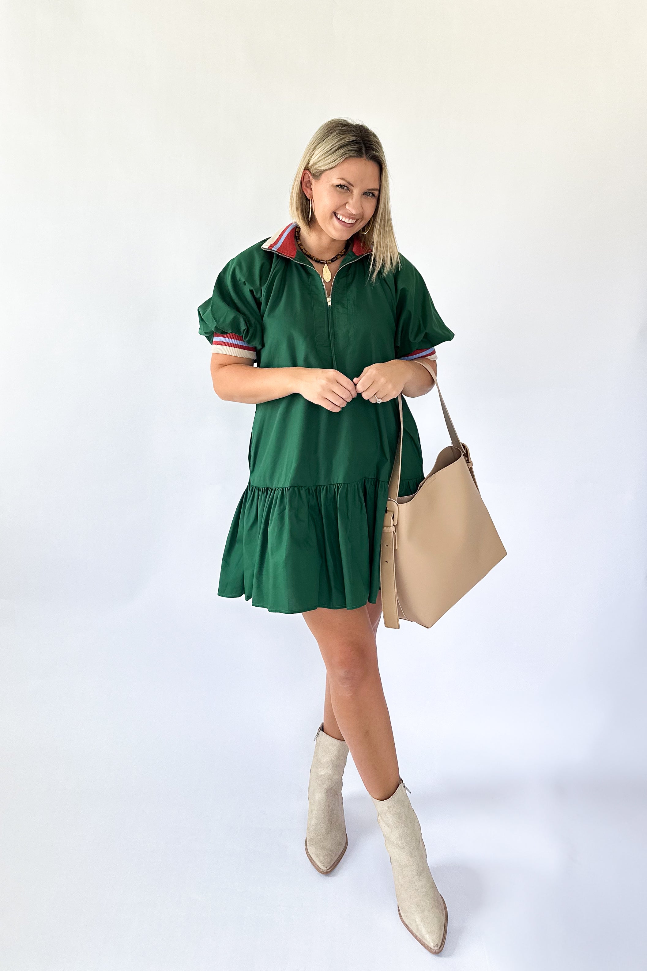 entro green mini dress