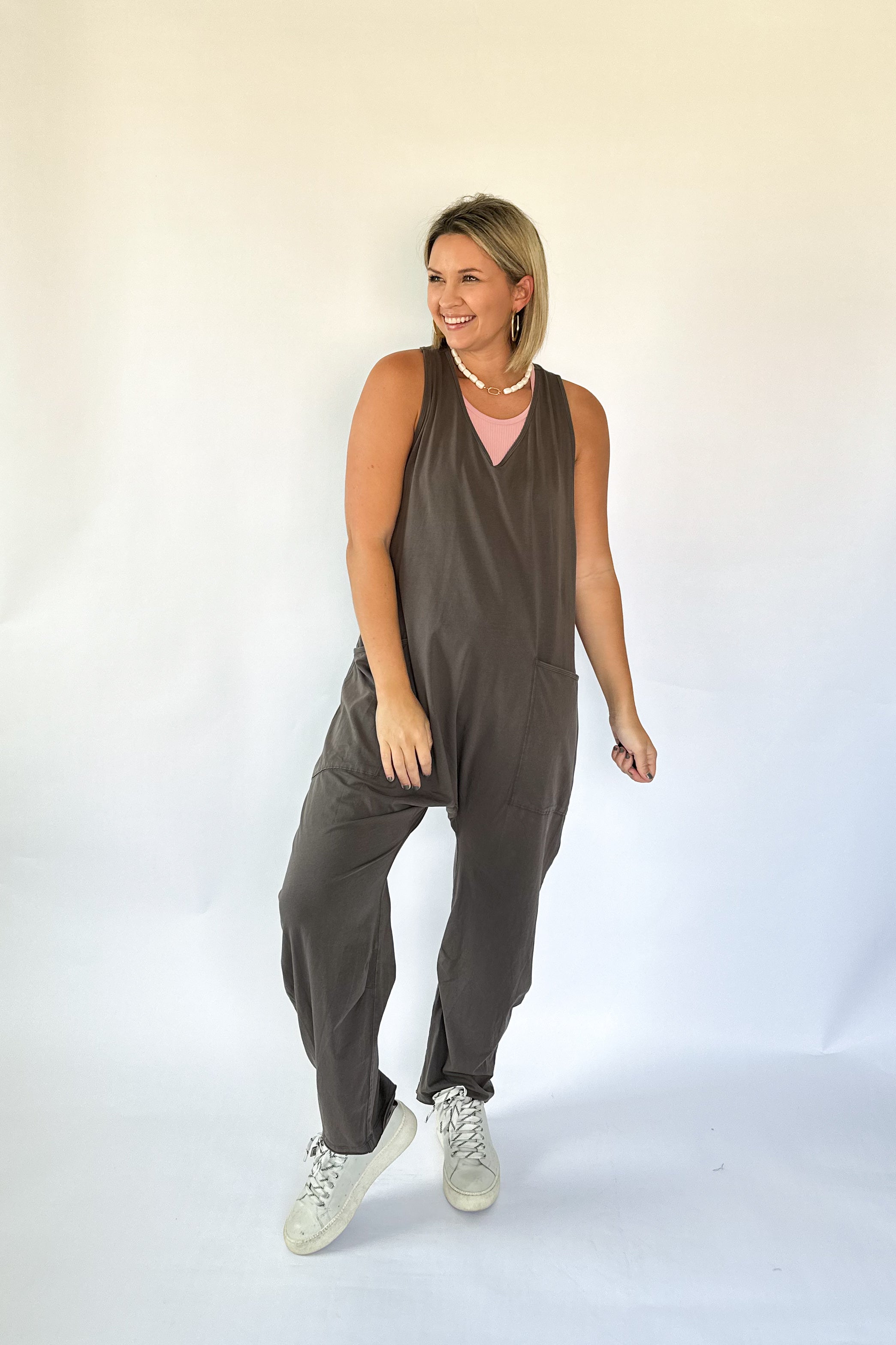 wishlist charcoal gray jumpsuit