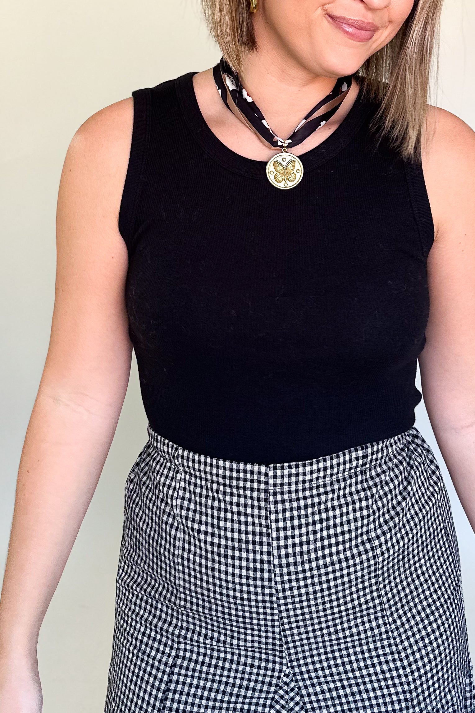 by together ribbed black tank