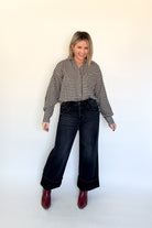 olivaceous gingham top