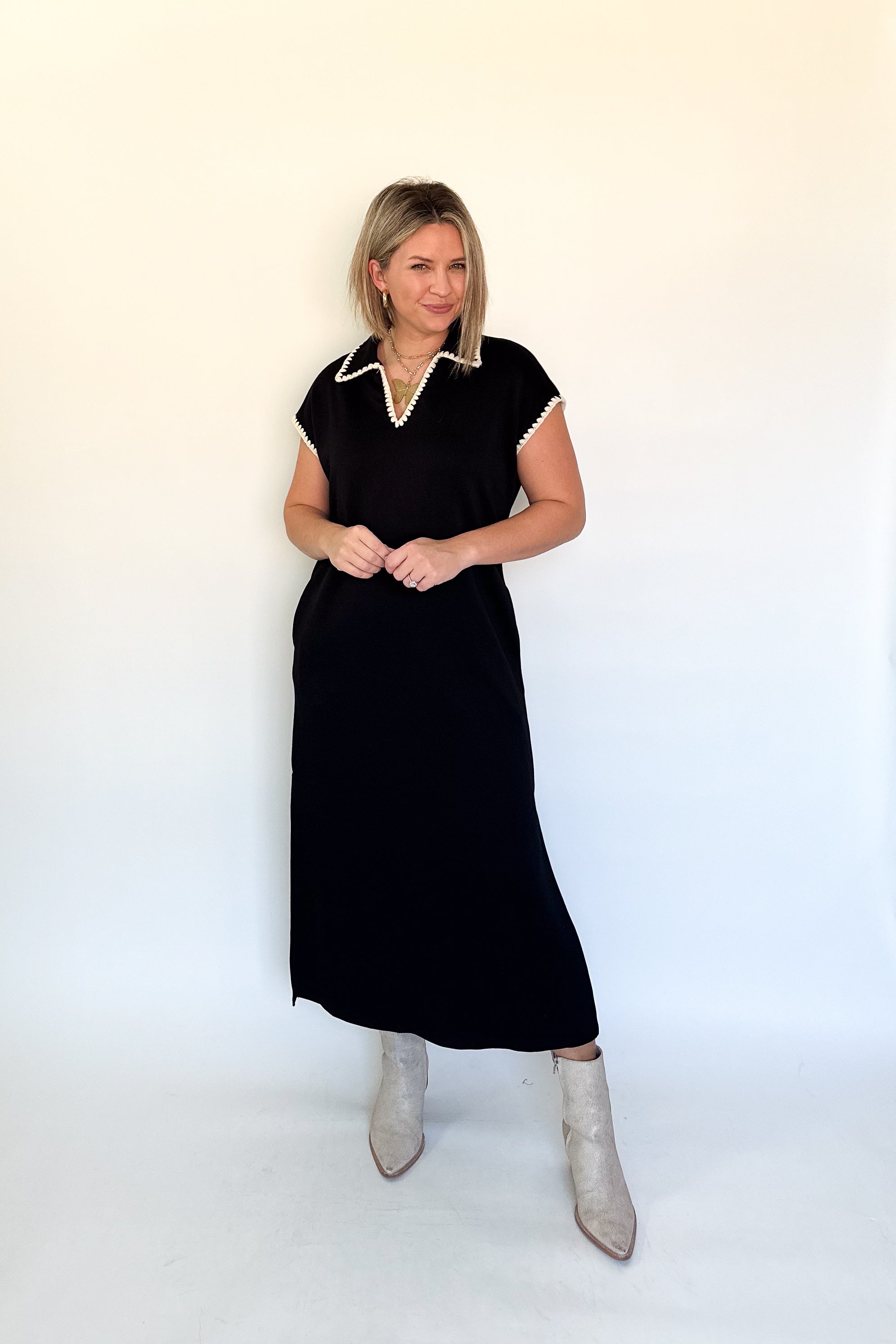entro black scuba maxi dress