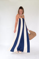 by together navy & ivory tube jumpsuit