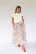 entro gingham maxi dress