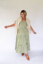 entro green gingham maxi dress