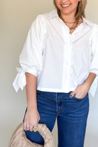 entro white scallop top