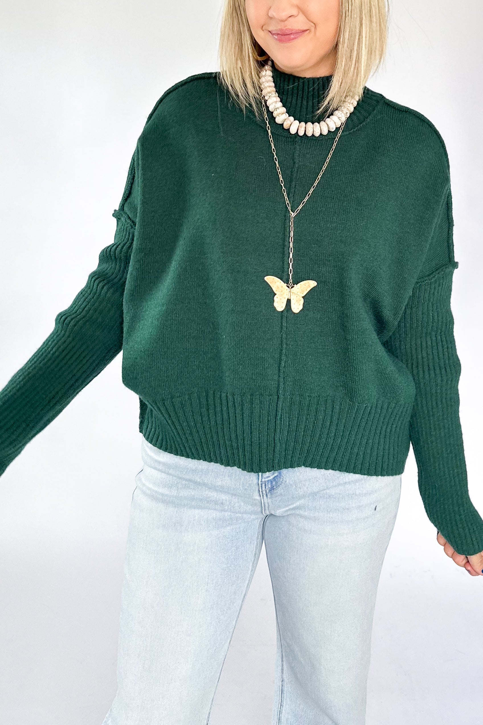 entro hunter green sweater