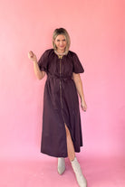 entro chocolate maxi with gold zipper