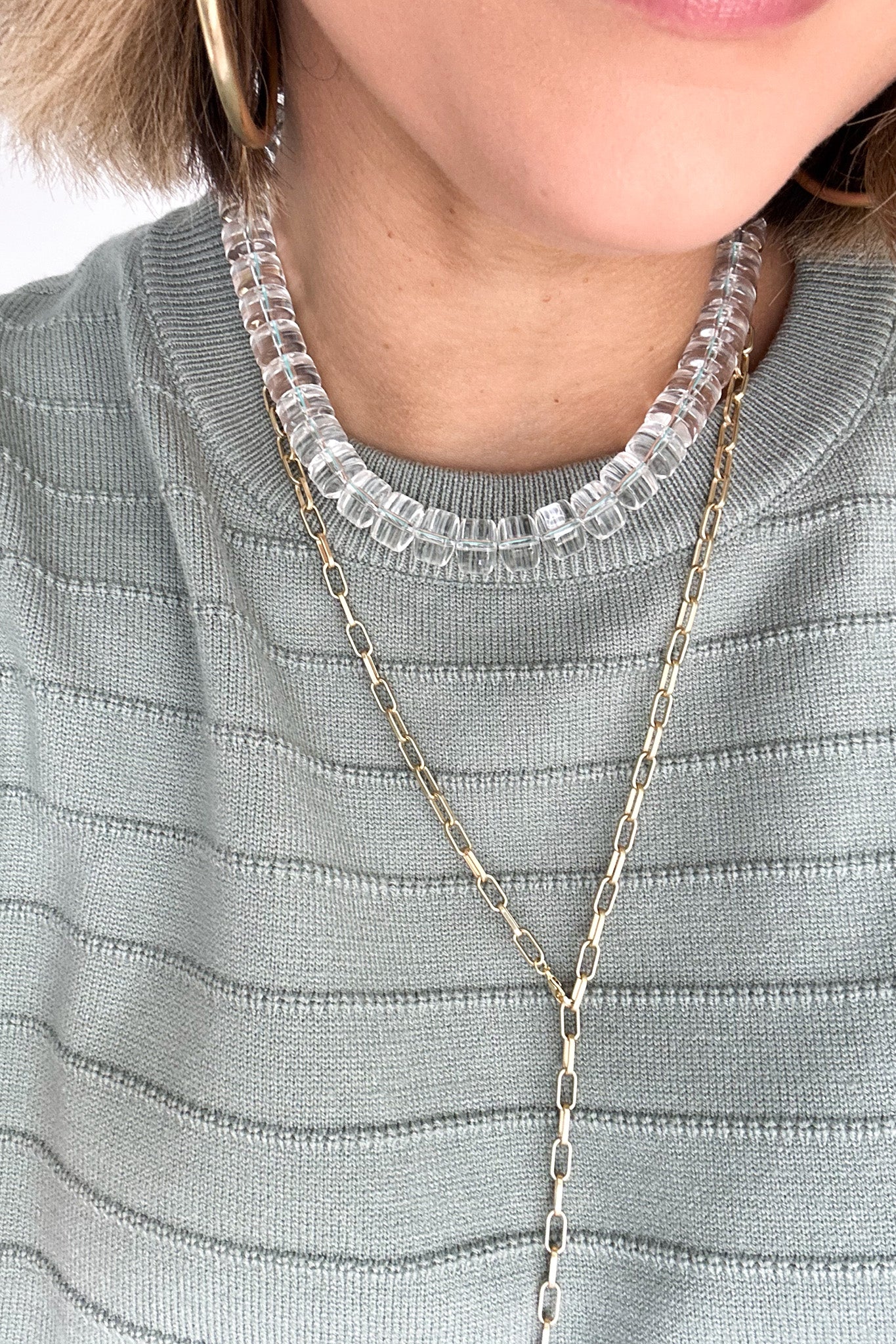 grace desgns Clear Quartz Necklace 