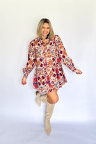 olivaceous printed drop waist mini