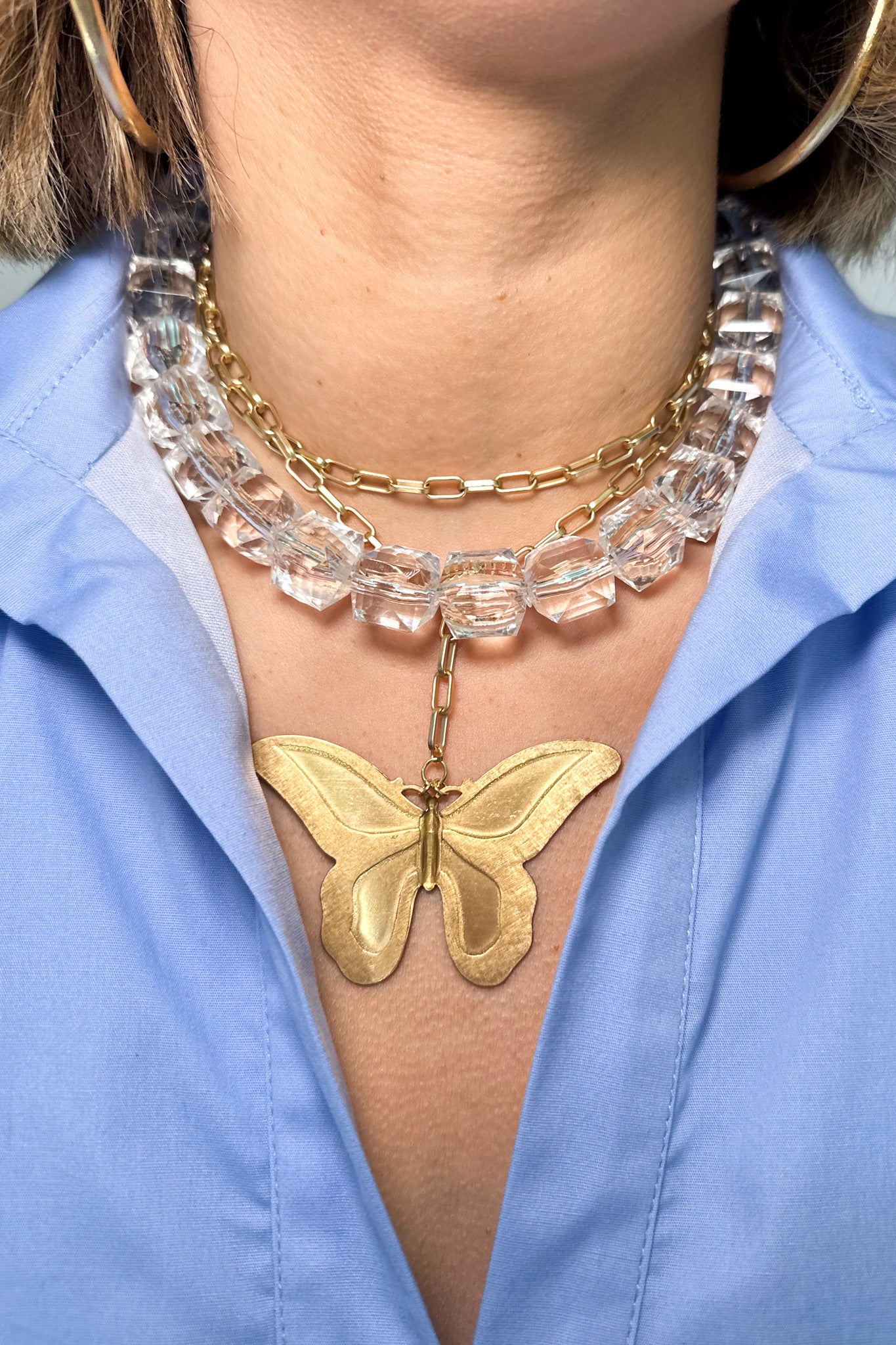 grace designs Acrylic Squared Off Necklace