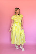 entro lime green stripe set