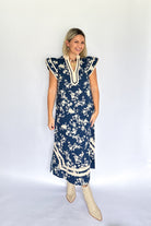 entro navy floral maxi dress