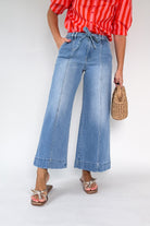 Jesse High Rise Crop Palazzo Jean By Vervet