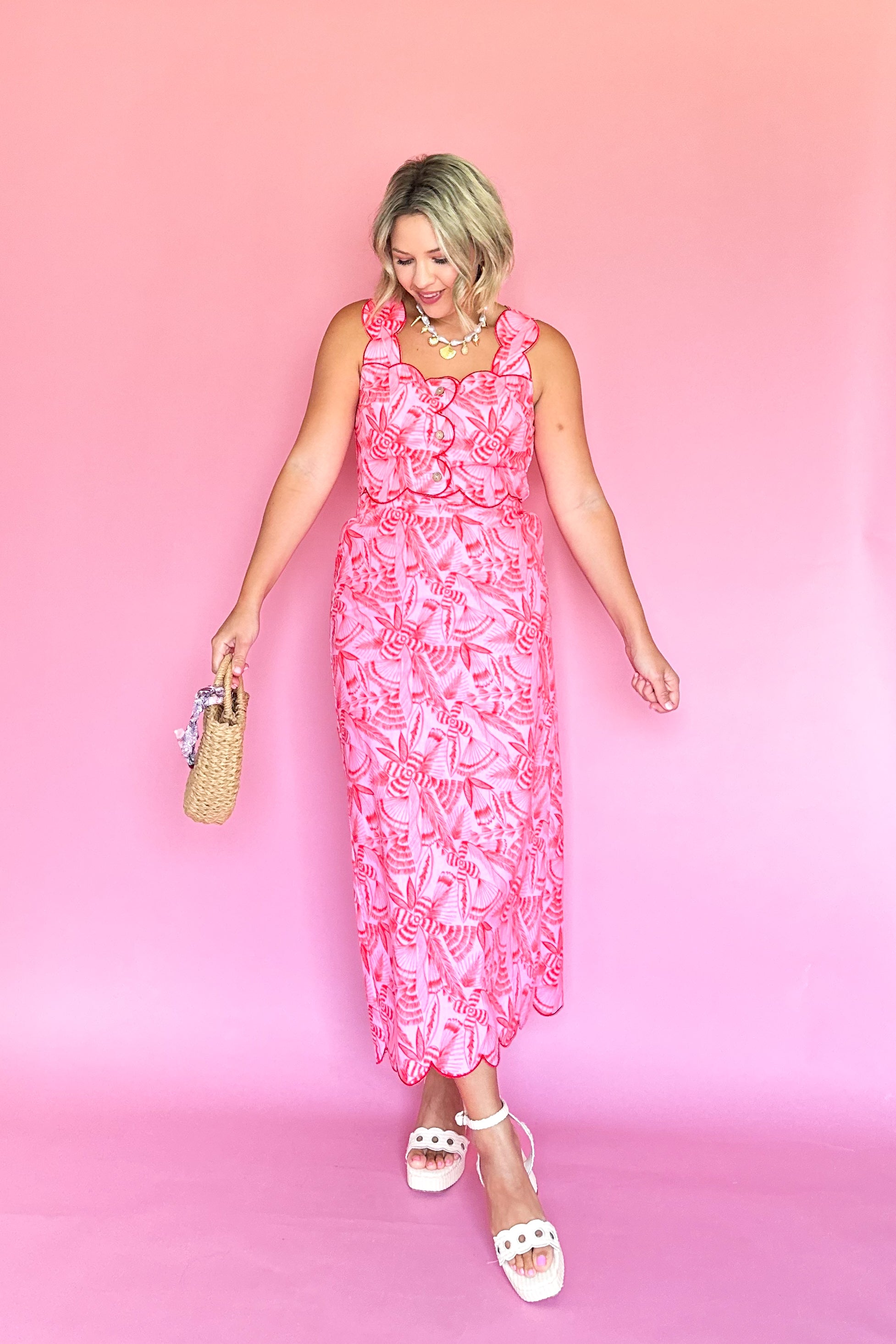 palm print scalloped skirt by karlie