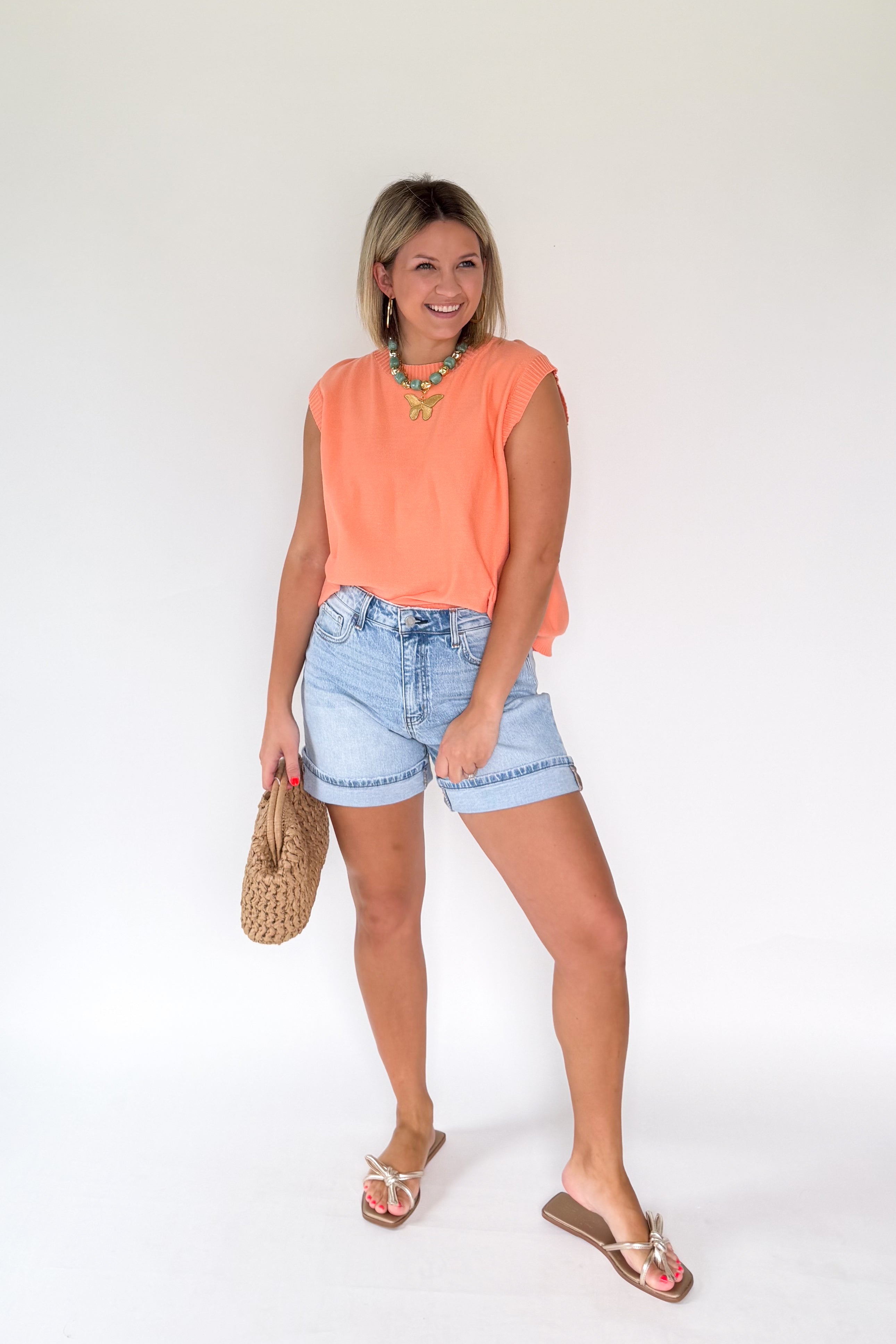 wishlist peach open back sweater