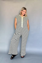 Wishlist black & white stripe jumpsuit