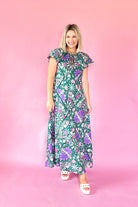 olivaceous printed maxi dress
