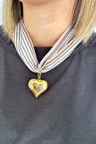 Puffy Heart Scarf Necklace