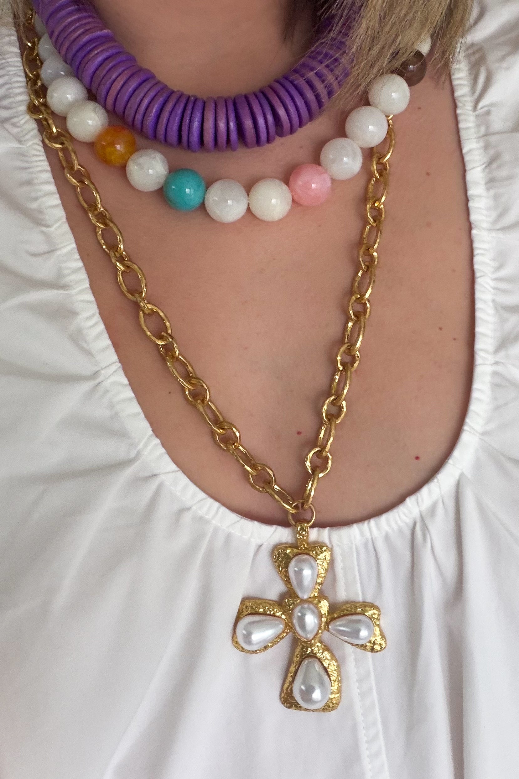 Pearl Cross Necklace