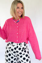 THINGS BETWEEN HOT PINK CARDIGAN