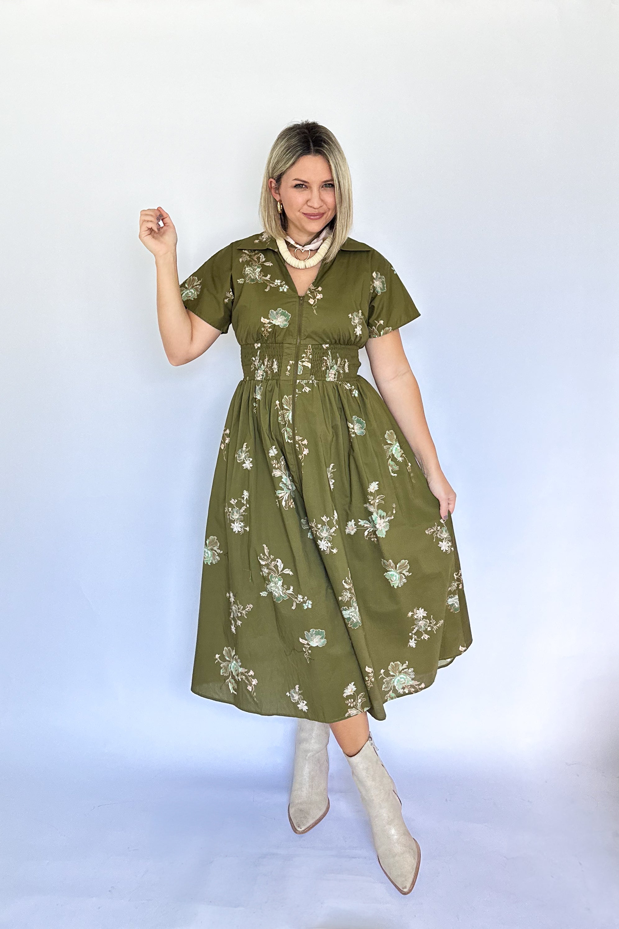 entro green maxi dress
