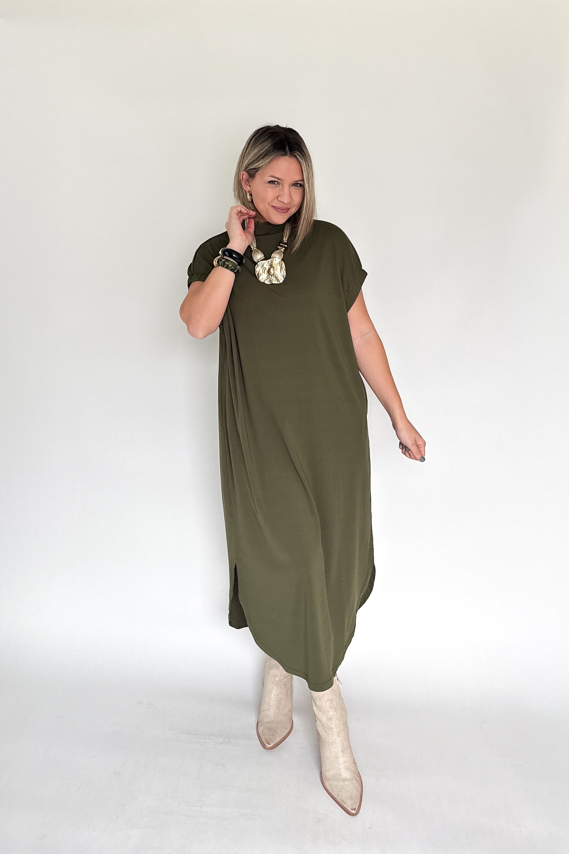 entro green midi dress