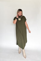 entro green midi dress