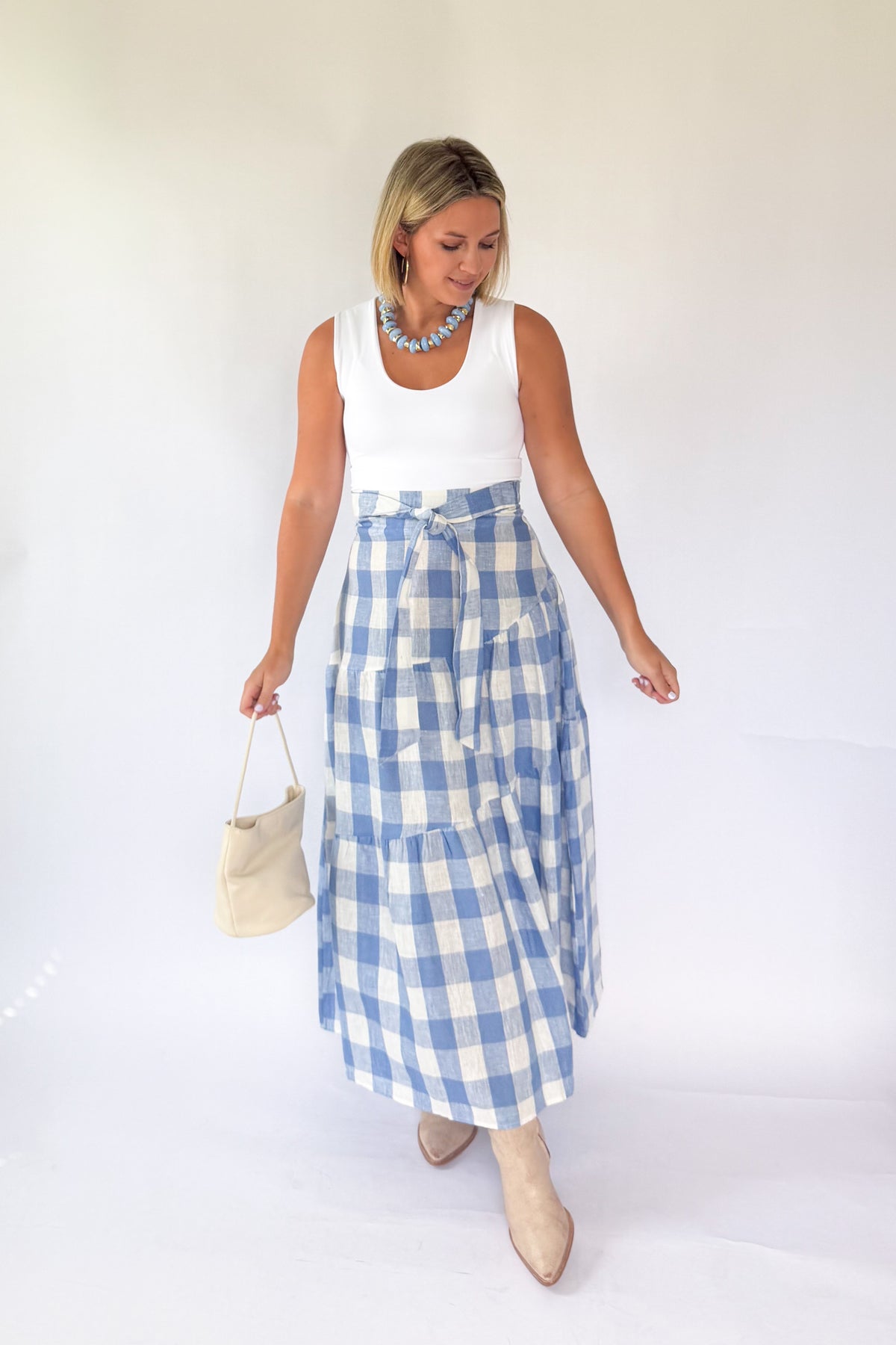 Buffalo Check Maxi Skirt By Karlie