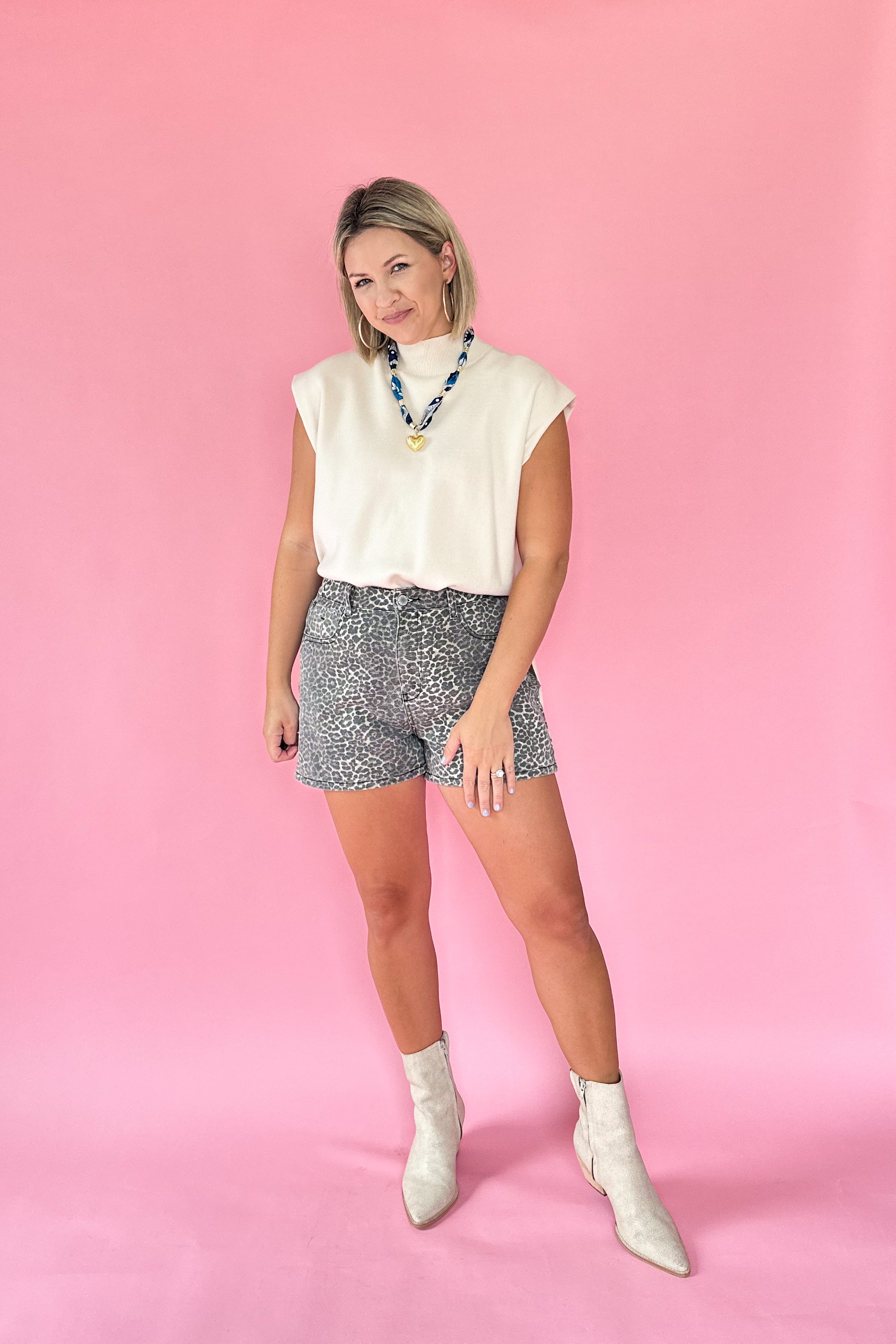 entro cream high low sweater