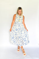 entro ivory & blue floral set