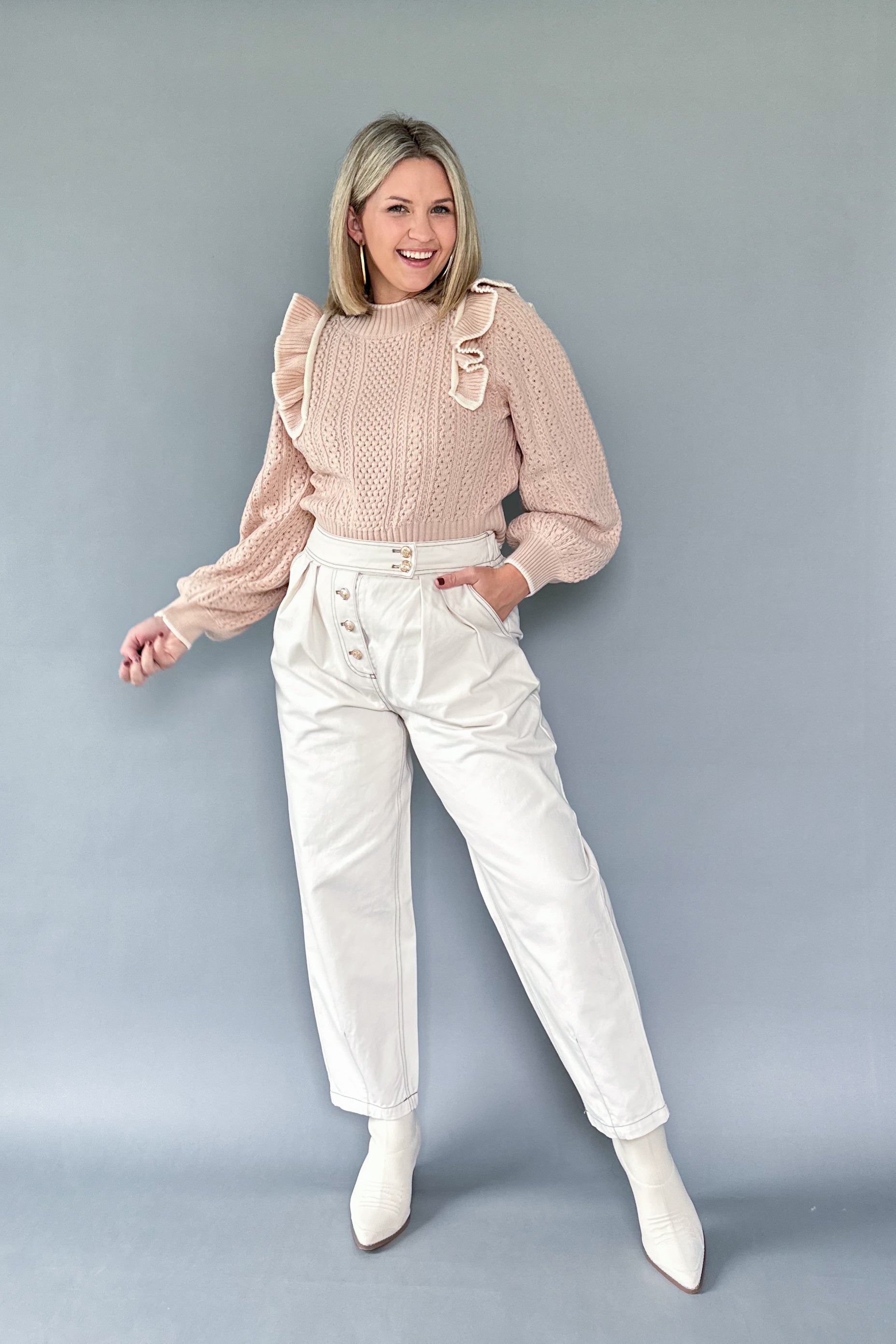 entro ivory barrel pant