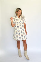 Vintage Floral Pleat Tie Back Dress By Karlie