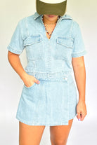 denim wrap skort