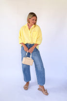 entro yellow stripe top