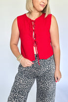 miou muse red tie sweater vest