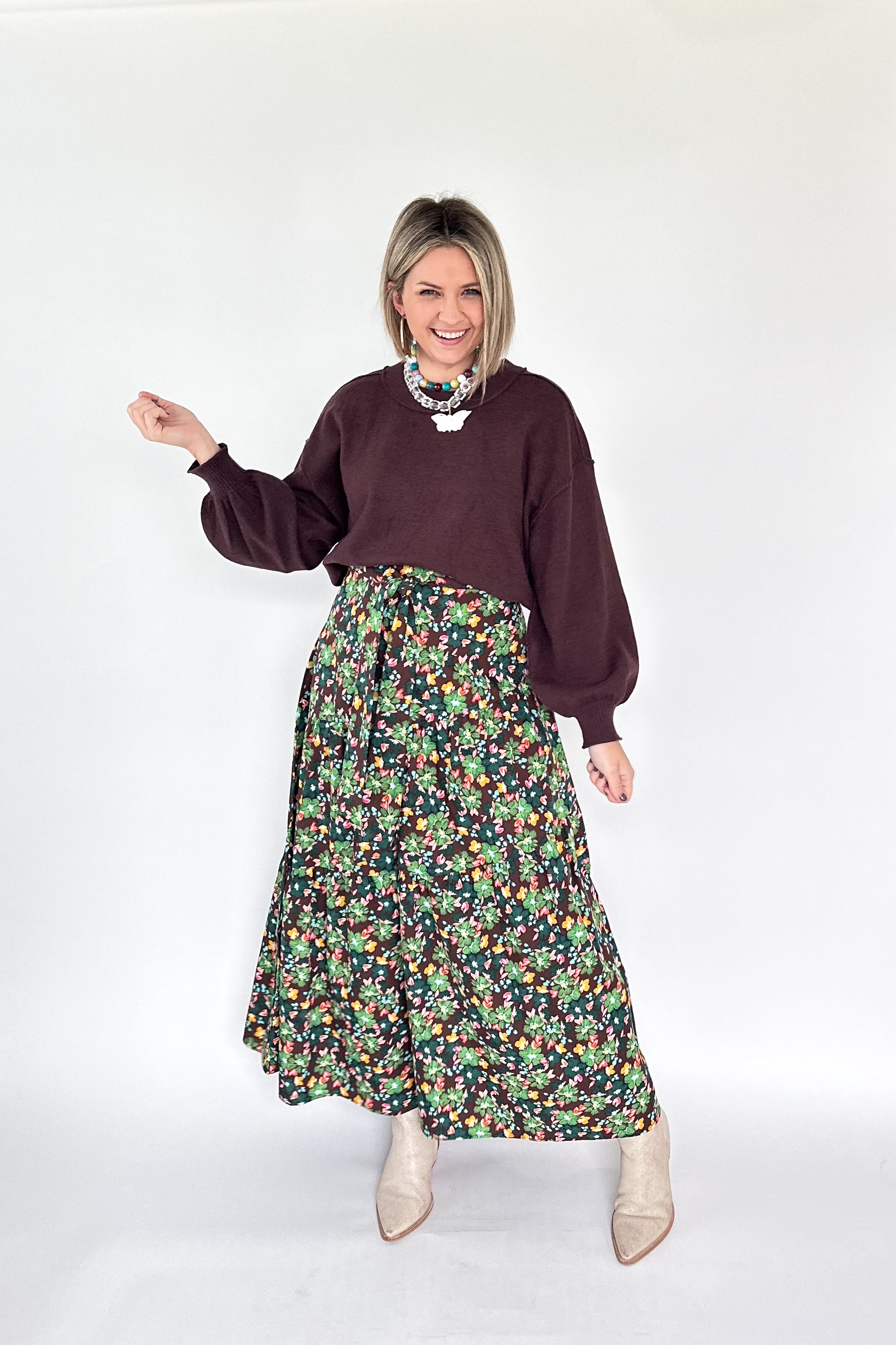 Karlie floral maxi skirt